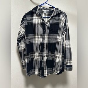 XS plaid button down shirt